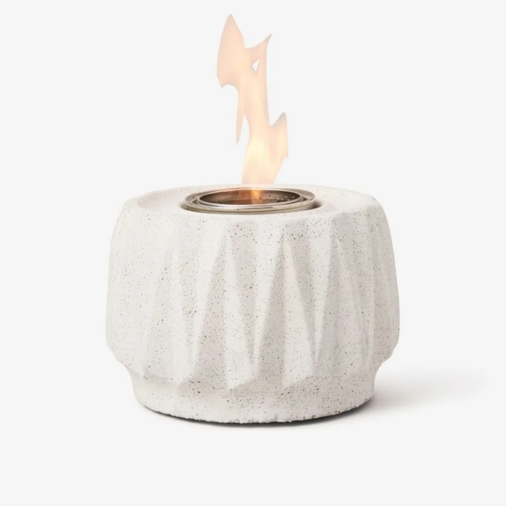 3 piece cement set of gold geometric candle holder